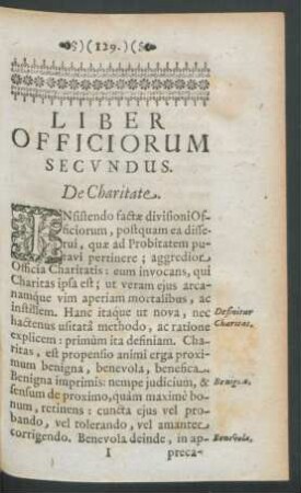 Liber Officiorum Secundus. De Charitate.