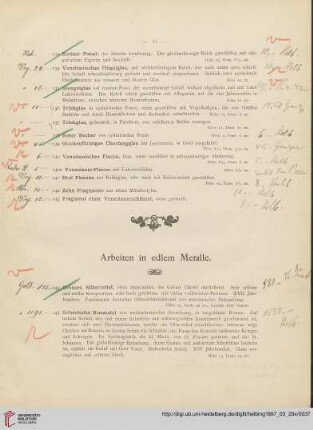 Arbeiten in edlem Metalle (Nr.144-286)