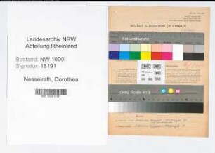 Entnazifizierung Dorothea Nesselrath, geb. 13.10.1920 (Lehrerin)