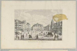 Der Markt in Leipzig von Süden, rechts das Alte Rathaus