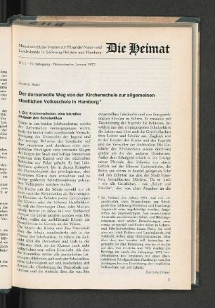 Nr. 1. 79. Jahrgang. Neumünster, 1972.