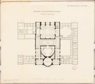 Vereinshaus der Berliner Künstler Schinkelwettbewerb 1880: Grundriss Obergeschoss; Maßstabsleiste