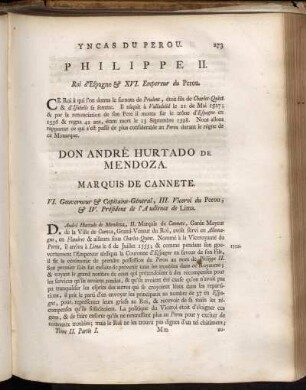 Don André Hurtado de Mendoza. - Philippe V. Roi d´Espagne.