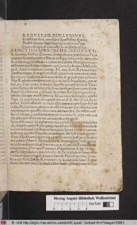 Regvle: Ordinationes: & co[n]stitutio[n]es Cancellarie Sanctissimi domini Nostri: domini Sixti diuina prouidentia Pape Quarti: scripte & correcte i[n] ca[n]cellaria ap[osto]lica