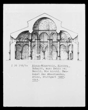 Église L'Assomption de Notre Dame in Rieux-Minervois: Längsschnitt