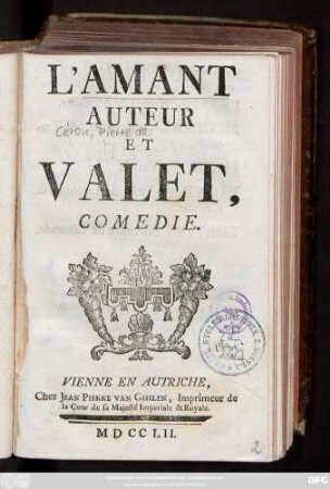 L' Amant Auteur Et Valet : Comedie