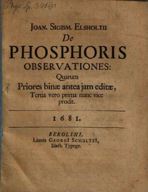 De phosphoris observationes
