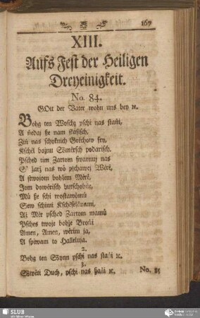 XIII. Aufs Fest der Heiligen Dreyeinigkeit