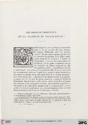 5. Pér. 9.1924: Les dessins originaux de la "Galerie du Palais- Royal"