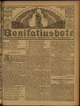 Erste Ausgabe vom Sonntag, den 26. Februar 1922.