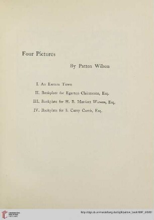 Plates: Four Pictures by Patten Wilson