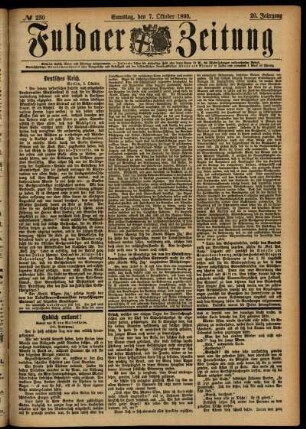 Ausgabe vom Samstag, den 07. Oktober 1893.