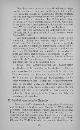 III. Verkehrstechnische Gründe.