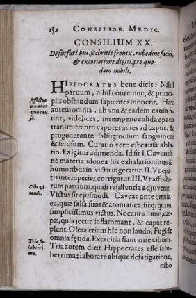 Consilium XX. De furfuribus, scabritie frontis, rubedine faciei ...
