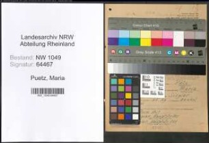 Entnazifizierung Maria Puetz , geb. 28.07.1905 ()