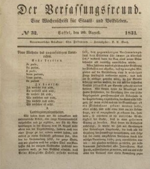 № 32. Cassel, den 20. August. 1831.