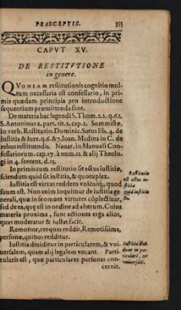 Caput XV. De Restitutione in genere