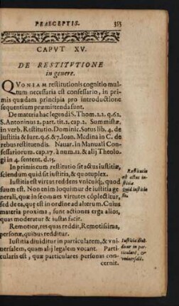 Caput XV. De Restitutione in genere