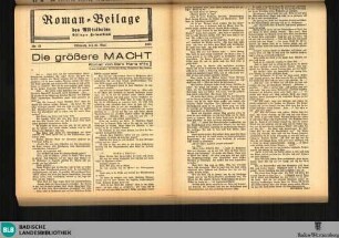 Der Albtalbote : Ettlinger Heimatblatt ; Mittelbadischer Kurier ; Badischer Landsmann, Roman-Beilage