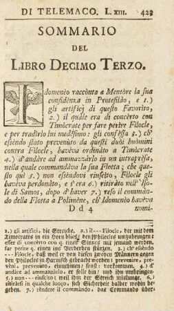 Sommario Del Libro Decimo Terzo.