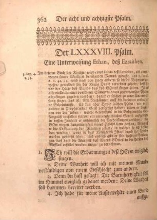 Der LXXXVIII. Psalm. Ein Unterweisung Ethan, deß Ezraithen.