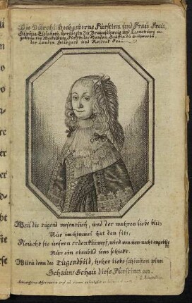 Die Durchl. [...] Frau Elisabeth Hertzogin zu Braunschweig