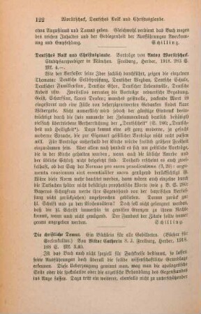 122-123 [Rezension] Cathrein, Victor, Die christliche Demut