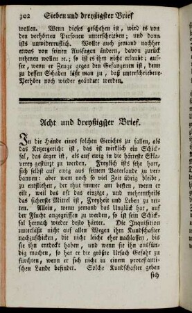 Acht und dreyßigster Brief