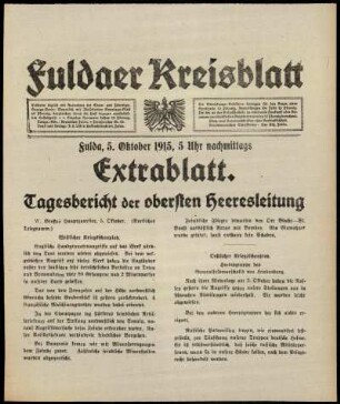 Ausgabe vom Dienstag, den 05. Oktober 1915.