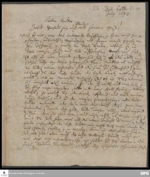 Brief von Johann Hieronymus Wiegleb an August Hermann Francke.
