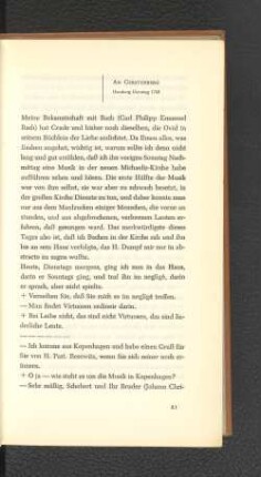 An Gerstenberg Hamburg, Dienstag 1768