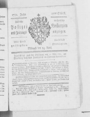 17tes Stück., Ausgabe vom 24. April 1782