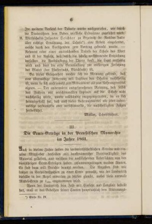 III. Die Ernte-Erträge in der Preußischen Monarchie im Jahre 1861