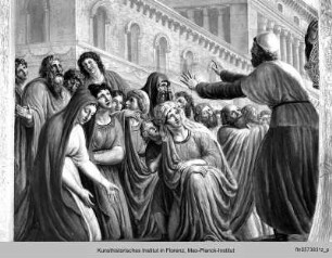 Decken- und Wanddekoration : David holt die Bundeslade nach Jerusalem : Die Leviten tragen die Bundeslade, David opfert den Ochsen
