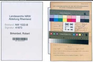 Entnazifizierung Robert Birkenbeil , geb. 29.10.1895 (Lokfuehrer)