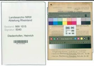 Entnazifizierung Heinrich Diedenhofen , geb. 23.03.1910 (Metzgermeister)