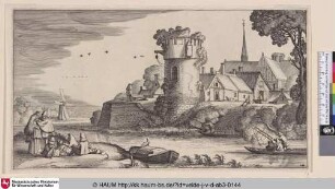 [Wachturm an einem Fluss; Watch-Tower by a River]