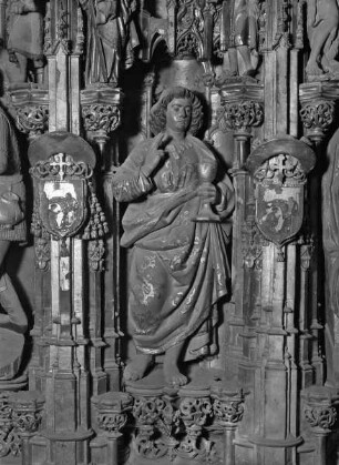 Sockelgeschoss, linker Teil: Johannes Evangelist