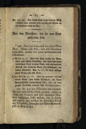 Von den Menschen; wie sie von Gott geschaffen sind