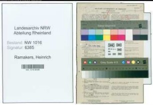 Entnazifizierung Heinrich Ramakers , geb. 19.05.1899 (Bauingenieur)