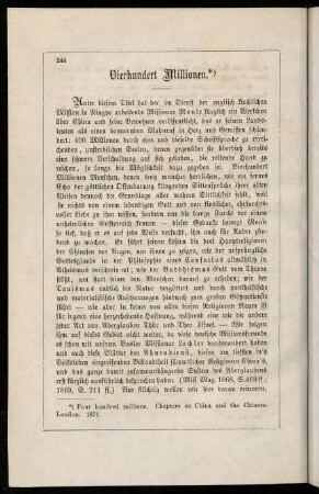 244-257, Vierhundert Millionen