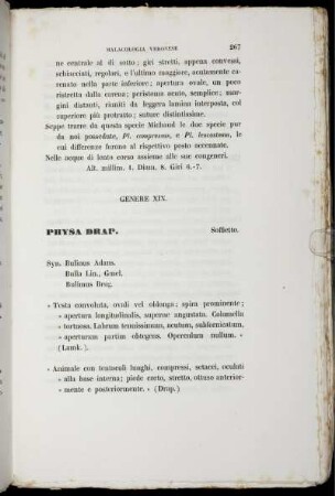 Genere XIX. Physa Drap.