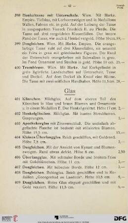 Glas (Nr. 401-467)