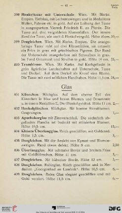 Glas (Nr. 401-467)