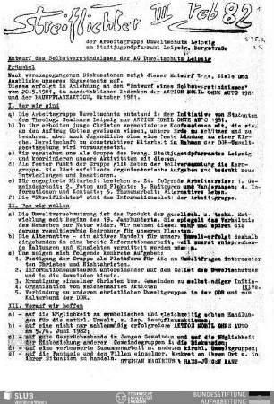 Entwurf des Selbstverständnisses der AG Umweltschutz Leipzig