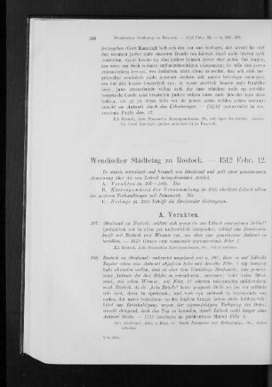 Wendischer Städtetag zu Rostock. - 1512 Febr. 12.