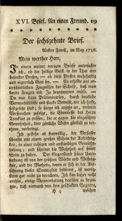 Der sechszehnte Brief