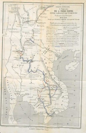 Croquis itinéraire de l'exploration de l'Indo Chine