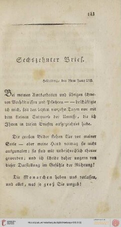 Sechszehnter Brief