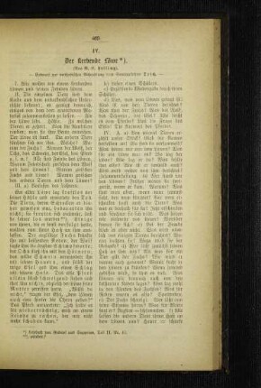 ¬Der¬ sterbende Löwe : Entwurf zur methodischen Behandlung